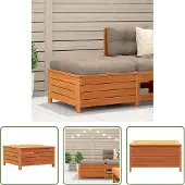 The Living Store Gartenhocker mit Kissen Wachsbraun Massivholz Kiefer