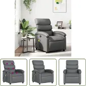 The Living Store Massagesessel Grau Kunstleder
