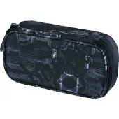 Baagl Graues Federmäppchen Technic, robust, mit klappbarer Inneneinteilung, 23x12x5 cm