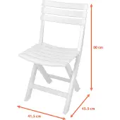 Spetebo Klappstuhl aus stabilem Kunststoff - weiß - 042980650