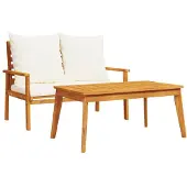 Syfax Gartensofa-Set mit Kissen Massivholz Akazie