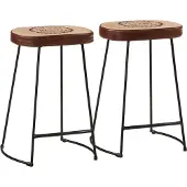 Syfax Barhocker 2 Stk. Dunkelbraun 41x29x62 cm