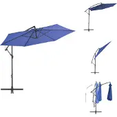 vidaXL Ampelschirm mit Alu-Mast 300 cm Blau - Sonnenschirme & Sonnenschutze