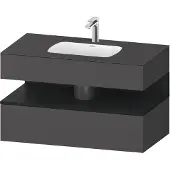 Duravit Collection One Einbauwaschtisch mit Konsolenwaschtischunterbau, 1000x550x600mm, Nische Eiche Schwarz, QA4786016490000, Farbe: Graphit matt