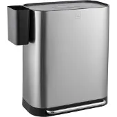 SVITA MLT2X30 Mülleimer Treteimer 60l 2 Fächer mit Deckel Silber