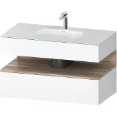 Duravit Collection One Einbauwaschtisch mit Konsolenwaschtischunterbau, 1000x550x600mm, Nische Eiche Mamoriert, QA4786055180000, Farbe: Weiß Matt