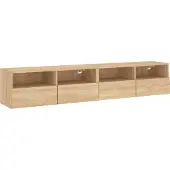 Syfax TV-Wandschränke 2 Stk. Sonoma-Eiche 80x30x30 cm Holzwerkstoff