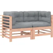 Syfax Ecksofas mit Kissen 2 Stk. Massivholz Douglasie