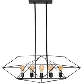 Toolight Pendellampe App1037-5Cp Schwarz 5-Lichtquelle E27 29X82X88Cm