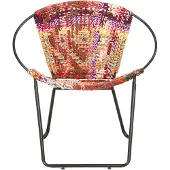 Syfax Stuhl aus Chindi-Stoff, Mehrfarbig, 69 x 69 x 69 cm