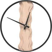 Syfax Wanduhr Braun Ø35 cm Eisen und Eichenholz
