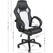 Tresko Racing Chefsessel Bürostuhl Drehstuhl Sportsitz Bürosessel Schreibtischstuhl schwarz/weiß