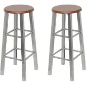 Syfax Barhocker 2 Stk. Metall mit MDF-Sitz