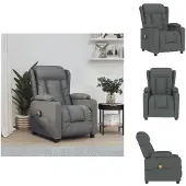 vidaXL Massagesessel Dunkelgrau Stoff - Massagesessel