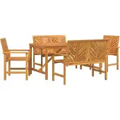 Syfax Garten Essgruppe 5 Stk. Braun Massivholz Akazie