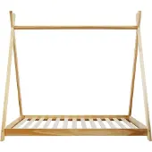 Generic Rebecca Mobili Kinderbett, für Matratze 80x160 aus braunem Holz