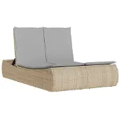 Syfax Doppel-Sonnenliege mit Auflagen Beige Poly Rattan