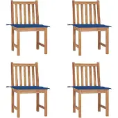 Syfax Gartenstühle 4 Stk. mit Kissen Massivholz Teak