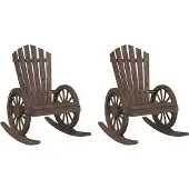 Syfax Adirondack-Schaukelstühle 2 Stk. Massivholz Tanne