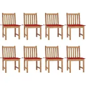 Syfax Gartenstühle 8 Stk. mit Kissen Massivholz Teak