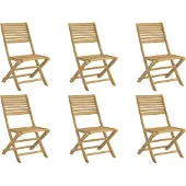 Syfax Klappstühle, 6 Stück, 48,5 x 61,5 x 87 cm, Massivholz Akazie