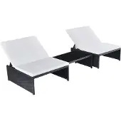 Syfax Outdoor-Lehnstühle 2 Stk. mit Tisch Schwarz Poly-Rattan