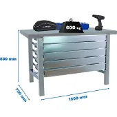 Simon Rack SIMONWORK BT6L METAL 5BOX 1800x735 CINZA Werkbank mit Parafuser