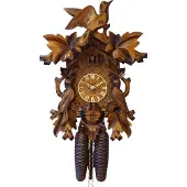 Engstler - 634_QM - Kuckucksuhr - Quarz - Nussbaum - mit Musik - 40,5 cm