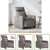 The Living Store Massagesessel Elektrisch Taupe Stoff
