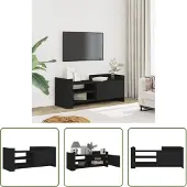 The Living Store TV-Schrank Schwarz 100x35x40 cm Holzwerkstoff