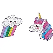 Diamond Dotz BIG DOTZ Rainbow Unicorn Stickers, 2 Stück(e), 6 Jahr(e), Junge/Mädchen, Kind, Mehrfarbig, 91 Stück(e)