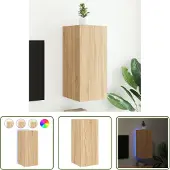 The Living Store TV-Wandschrank mit LED-Leuchten Sonoma-Eiche 30,5x35x70 cm
