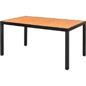Syfax Gartentisch Braun 150x90x74 cm Aluminium und WPC