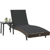 Syfax Sonnenliege 2 stk. Poly-Rattan Schwarz und Braun