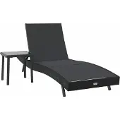 Syfax Sonnenliege 2 stk. Poly-Rattan Schwarz
