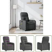 The Living Store Massagesessel Dunkelgrau Stoff