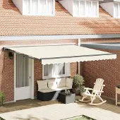 Syfax Markisenrahmen Creme 400 x 300 cm Polyester mit PolyurethanBeschichtung