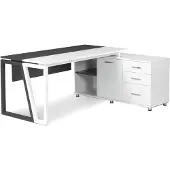 Xl Moebel Gmbh Designer Schreibtisch Bürotisch mit Shcrank Stauraum Holztisch Weiß Grau