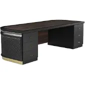 Xl Moebel Gmbh Luxus Schreibtisch mit Schubladen Bürotisch Leder Holz Schwarz-Braun