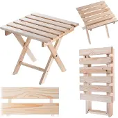 Kadax Couchtisch für Liegestühle Natur 39x37cm