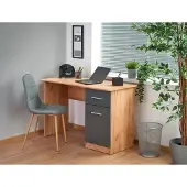 Halmar Schreibtisch Elmo 120x78x55 cm Computertisch für Homeoffice Eiche/Dunkelgrau