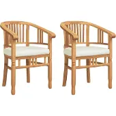Syfax Stuhl 2 stk. Braun Massivholz Teak