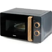 Domo DO3320, Arbeitsplatte, Solo-Mikrowelle, 20 l, 700 W, Drehregler, Schwarz, Holz