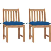 The Living Store Gartenstühle 2 Stk. mit Kissen Massivholz Teak