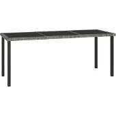 Syfax Garten-Esstisch Grau 180x70x73 cm Poly Rattan