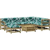 Syfax 8-tlg. Garten-Lounge-Set mit Kissen Imprägniertes Kiefernholz