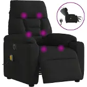 Syfax Massagesessel Elektrisch Schwarz Mikrofasergewebe