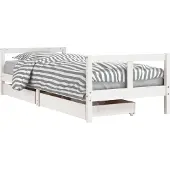 Syfax Kinderbett mit Schubladen Weiß 80x200 cm Massivholz Kiefer