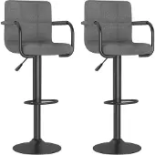 Syfax Barhocker 2 Stk. Hellgrau Stoff