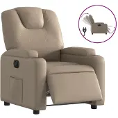 Syfax Relaxsessel Elektrisch Cappuccino-Braun Kunstleder
